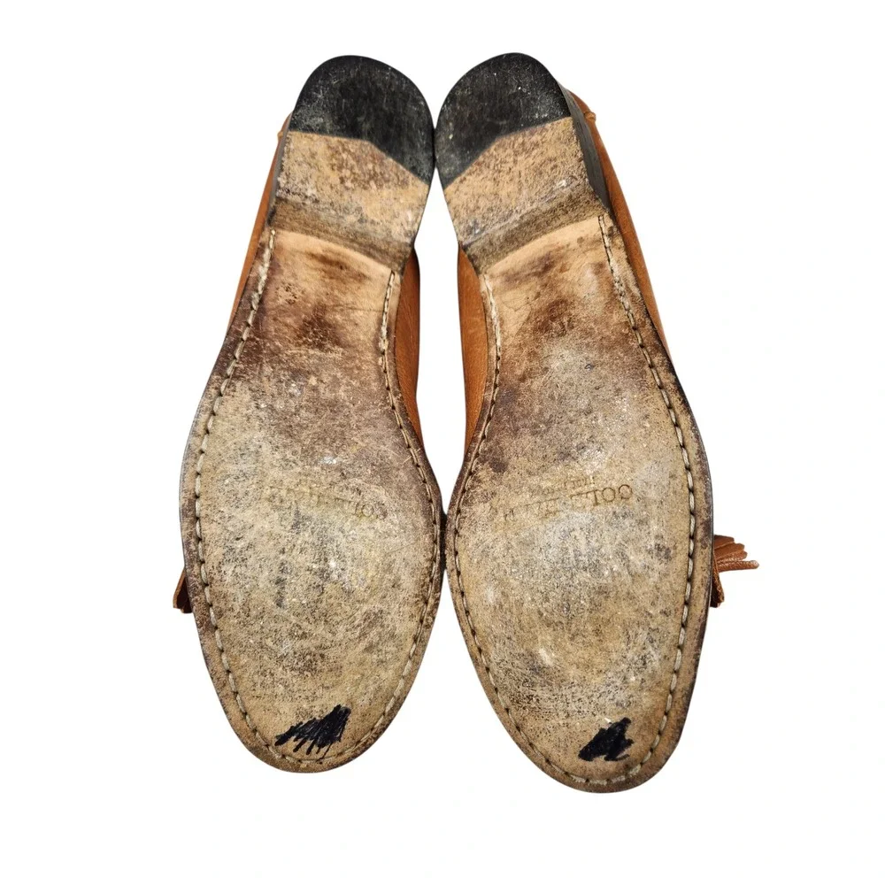 Vintage Cole Haan Brown Leather Tassel Loafers Preppy Academia Old Money 6.5
